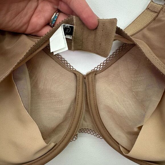 Chantelle Women’s Tan Teracotta Lace Illusion Seamless Unlined Underwire Bra - Picture 9 of 12